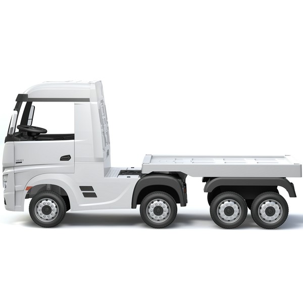 Продукт Акумулаторен камион Mercedes ACTROS Licensed 4X4 с ремарке 2X12V батерия, с меки гуми и кожена седалка - 0 - BG Hlapeta